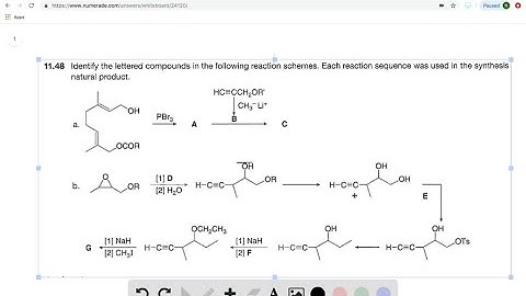 Identify the lettered compounds in the following reaction schemes. Each reaction sequence was used …