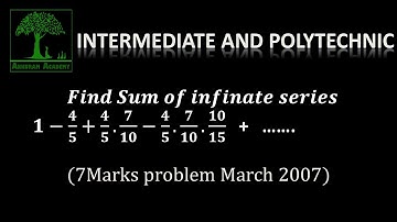 Intermediate Second Year sum of  infinite series