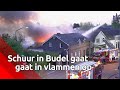 Grote brand in schuur Budel-Schoot geblust, publiek komt massaal kijken en hindert brandweer