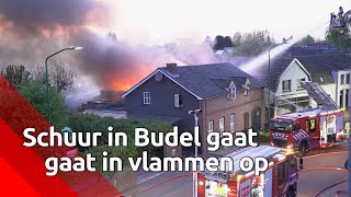 Grote brand in schuur Budel-Schoot geblust, publiek komt massaal kijken en hindert brandweer