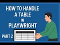 How to handle a table in playwright Part 2