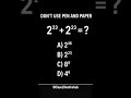 98% of fast scrollers pick the wrong option #MathsTricks #MentalMath #IQTest #BrainTeaser#CBSE2026