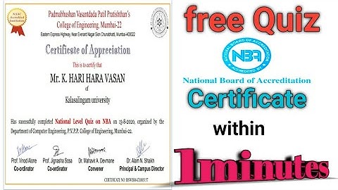 National Level E- Quiz on "NBA"