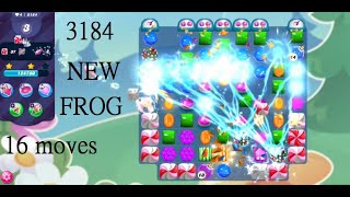 Candy Crush Saga Level #3184 16 moves new FROG 166 frostings 3 stars no boosters