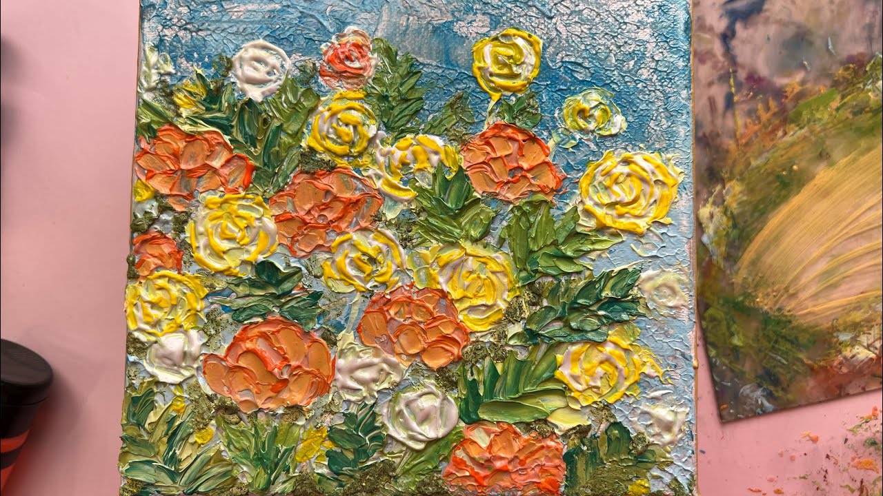 ジェルメディウムを使ったアクリル画