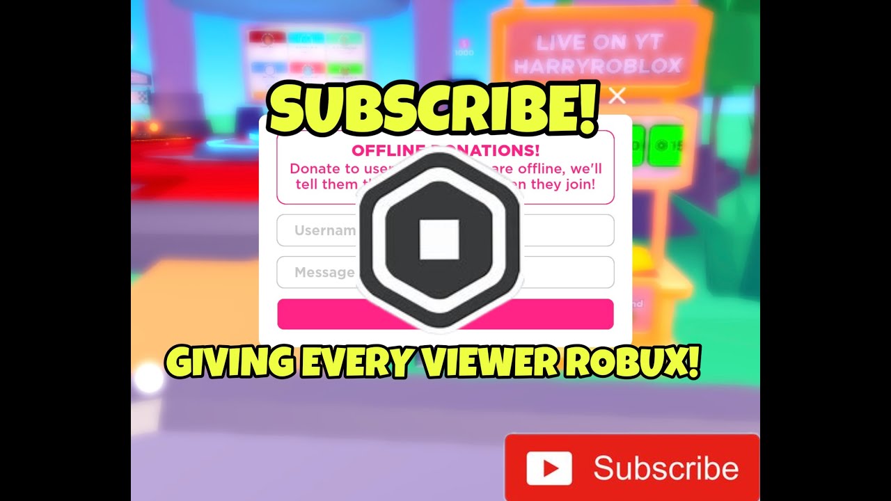 DONATING ROBUX TO EVERY VIEWER LIVE!!! - YouTube