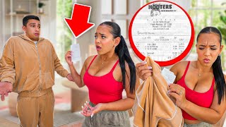 HOOTERS RECEIPT PRANK ON GIRLFRIEND! (GONE EXTREMLY BAD)