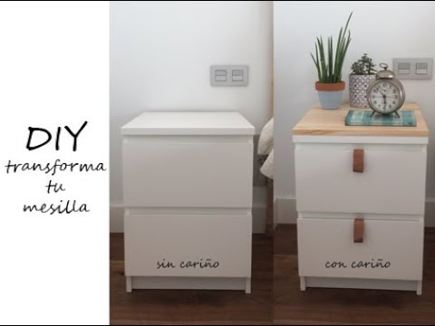 Forrar muebles con vinilo: antes y después de una mesita de noche