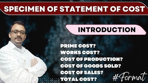 Specimen of Statement of Cost - Introduction | BBA/B.COM, CA/CS and foundation| my niftians