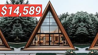 Inside Modern Amazon Tiny House A Frame Cabin Triangular Roof Prefab Tiny Home Kits Under 20 000