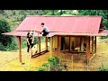 Simple life dhcomplete the wooden roof  a solid house made of corrugated iron