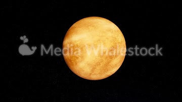 Surface of Venus planet spinning in its own orbit in the outer space. Animation. Venus, beautiful