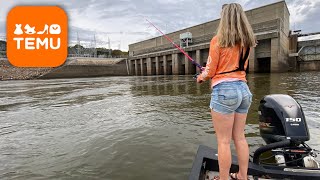 We Found The SPILLWAY MONSTERS with WORLD’S CHEAPEST Fishing Gear! (Temu Challenge!)