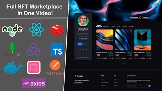 Full Stack Nft Marketplace With Admin Dashboard | Node.js, Docker, Redis, MongoDB, React, TS, Axios