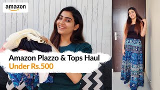 *Plazzo Under Rs 500* Amazon Ethnic & Casual Plazzo Haul | Amazon Summer Tops & T-Shirts Haul 2021 screenshot 1