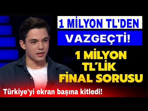 1 Milyon TL'lik Soruyu Açtıran Batu Alıcı Kim Milyoner Olmak İster'den Çekildi!