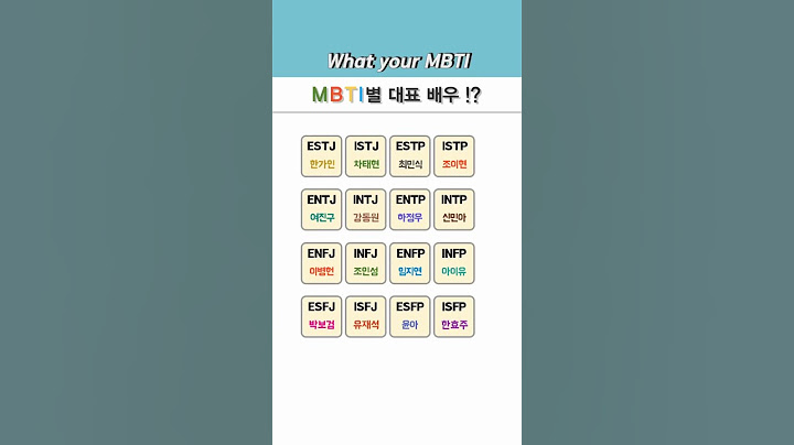 MBTI별 대표 배우