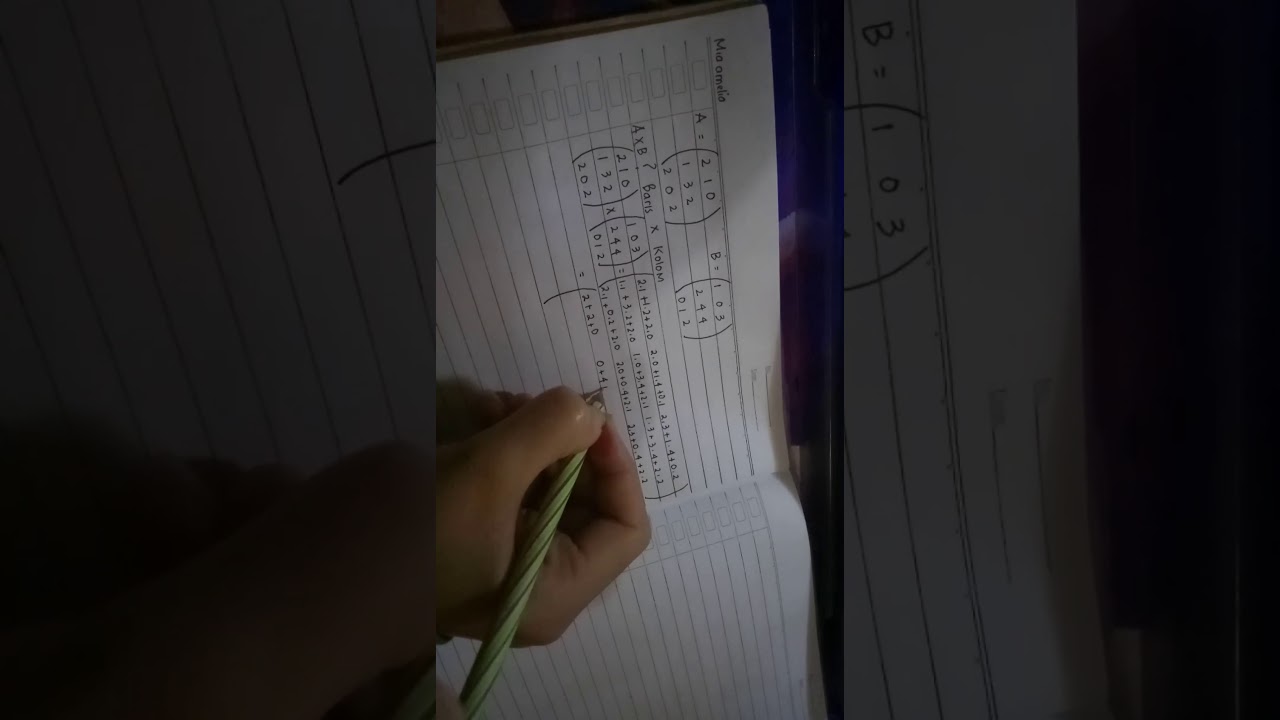 Perkalian Matriks Ordo 3x3 Youtube