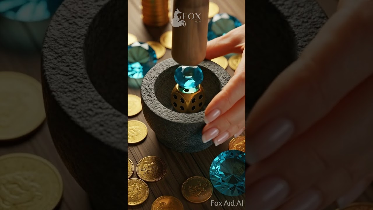 ASMR  | The Sound of Grinding a Gold Die into a Magical Potion 🔮  Oddly Satisfying | Fox Aid AI