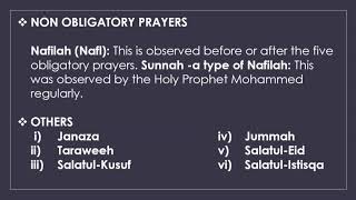 OWOP b6 lesson 4.     Types of Islamic prayers
