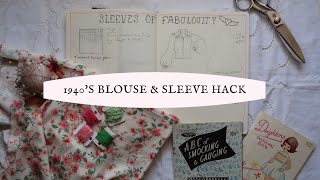 The 1940’s Blouse ~ How to PATTERN DRAFT a BISHOP SLEEVE ~ Pattern Hack Simplicity 8447 ~ Part One