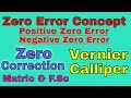 Zero error in vernier caliper