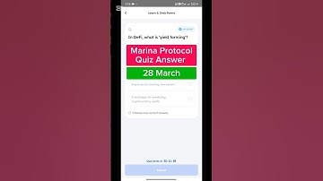Marina Protocol Quiz Answers Today - 28 March | Marina Airdrop Quiz | FREE Crypto 2025 | #Shorts