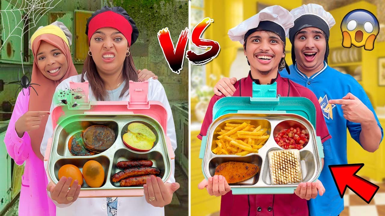 أخيرا..تحدي بين البنات والاولاد ‼️في تحضير لانش بوكس المدرسة🍰وقعوا كوارث🔥