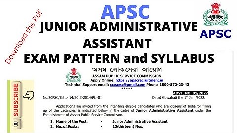 #APSC Junior Administrative Assistant#Exam pattern & Syllabus#Download the notification#RMB EDUTECH#