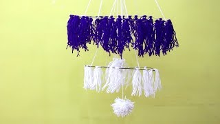 Make Woolen Jhumarcraft Idea Out Of Woolwool Wind Chimewool Chandelier