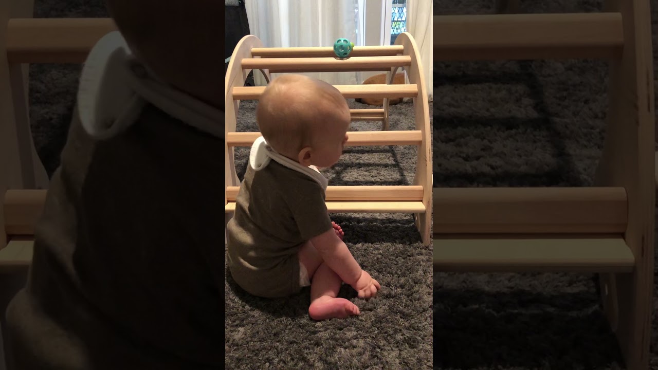 First night with the new pikler arch...almost stood up!