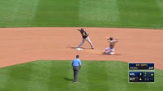 MIL@PIT: Shaw starts a double play in the 7th