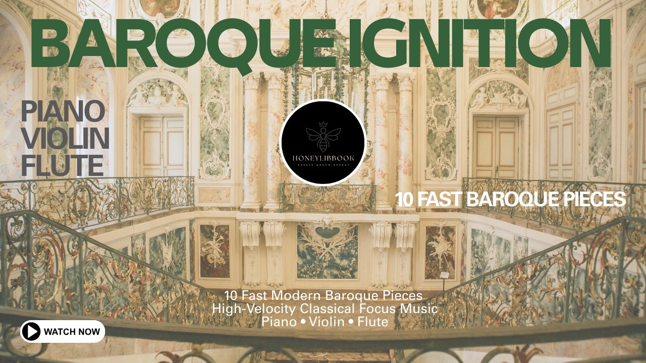 10 Fast Baroque Pieces for Morning Focus | 30 Min Study Music (Piano, Violin & Flute)