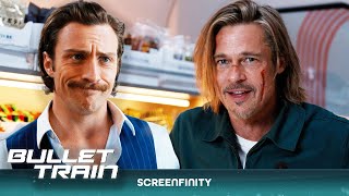 Aaron Taylor-Johnson Vs Brad Pitt (Tangerine Vs Ladybug) - Bullet Train | Screenfinity