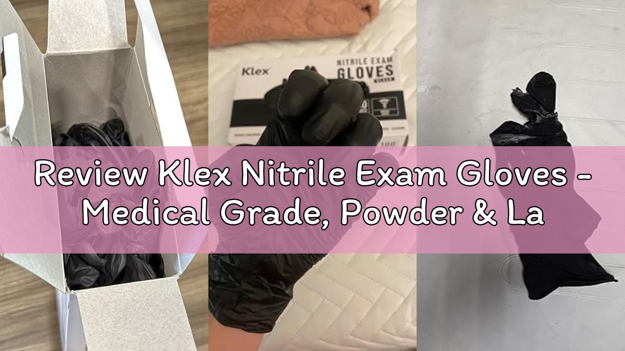 Review Klex Nitrile Exam Gloves - Medical Grade, Powder & Latex Free, Food Safe, Black, 100, 1000 Co