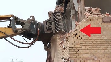 Amazing Dangerous Fastest Building Demolition Excavator Skill | Heavy Equipment Machines Working #1