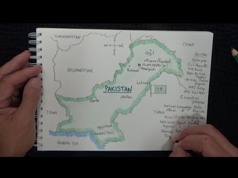 ASMR - Drawing a Map of Pakistan - Australian Accent - Chewing Gum & Quietly Whispering
