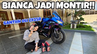 BIANCA COSPLAY JADI MONTIR GANTIIN OLI ZX25R‼️ | Indonesia Motovlog (341)