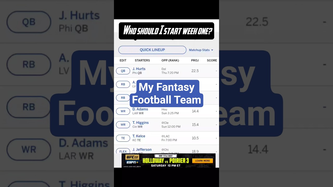 Who should I start in week one? Comment down below! 