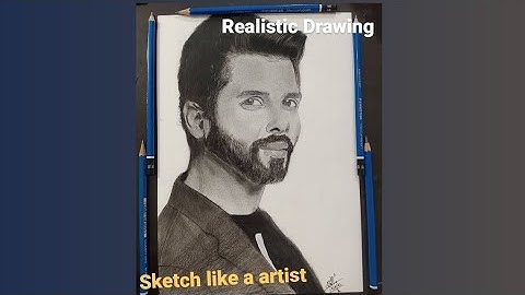 Sketch of Shahid Kapoor /how to draw a realistic hairs and Beard with charcoal/Draw like a artist