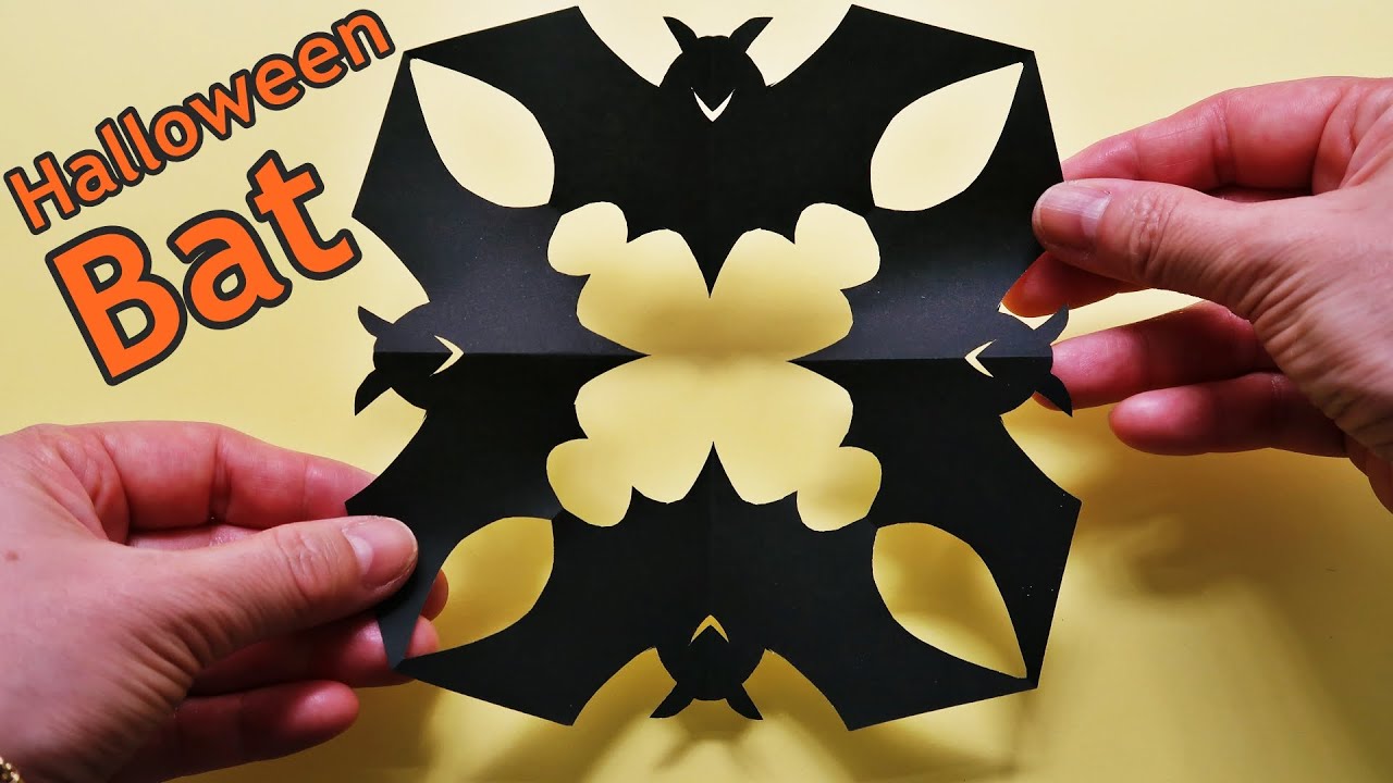 ハロウィン折り紙 切り紙 コウモリ 作り方 簡単 Halloween Decorations Origami Kirigami Paper Bat Easy Tutorial Youtube