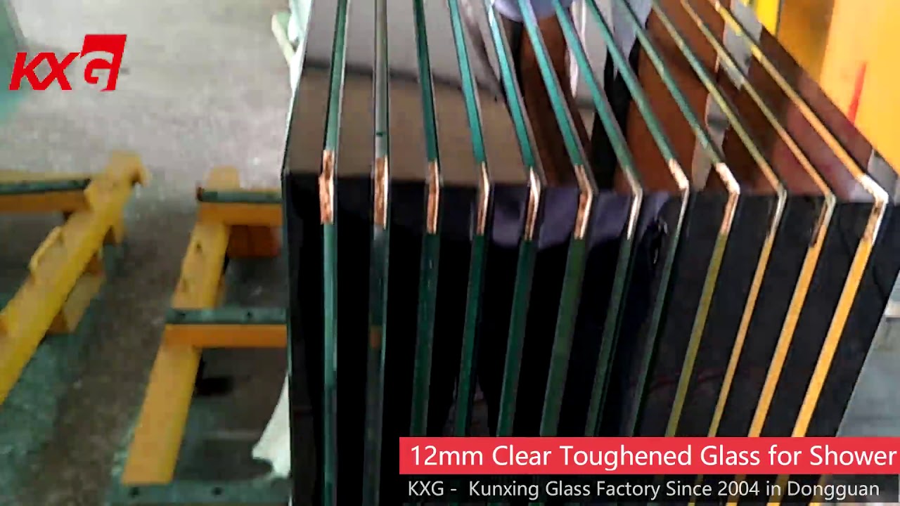 12mm clear flat tempered glass for shower fixed panel-KXG