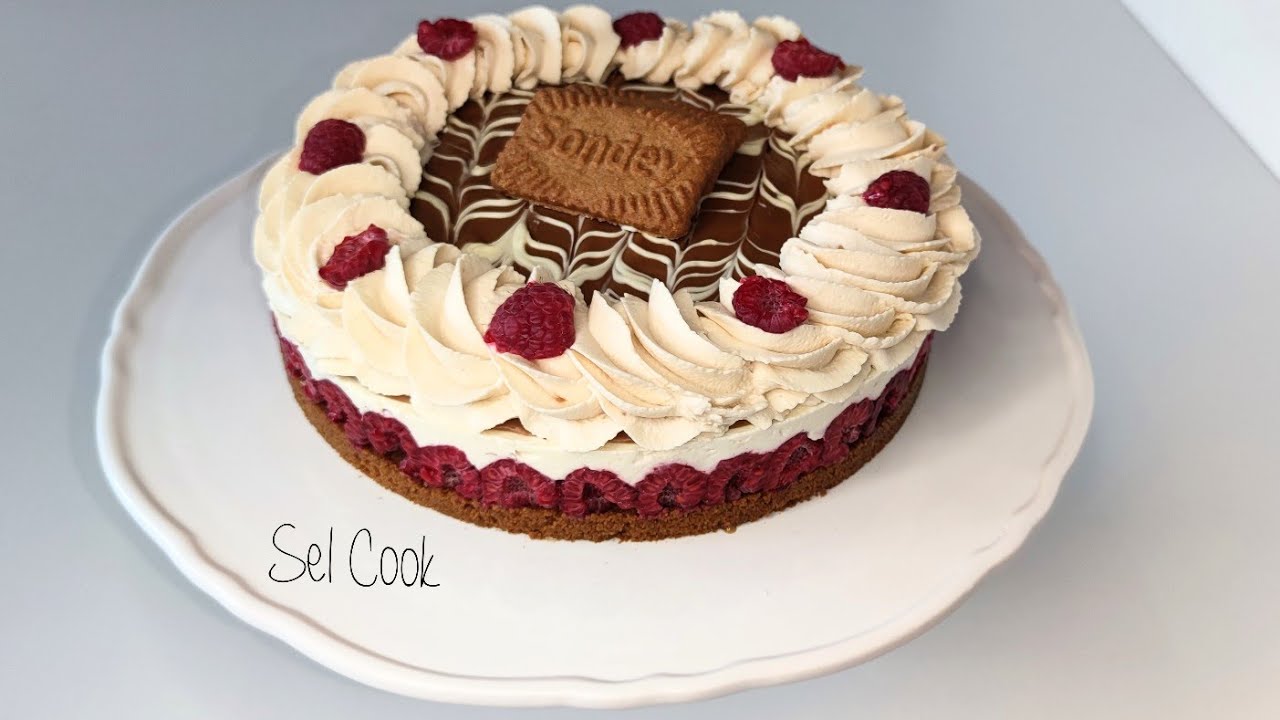 Recette du cheesecake spéculoos framboise sans cuisson sans gélatine facile et rapide à réaliser 🌸