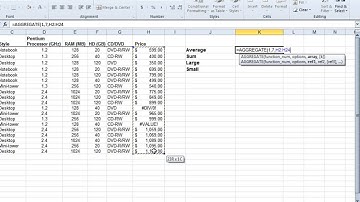 The Aggregate Function in Excel 2010
