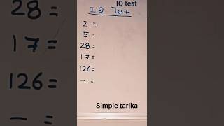 IQ test for reasoning questions #pyq #maths trick
