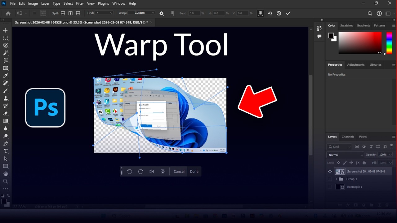 Warp Tool in Photoshop | Complete Beginner’s Guide