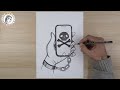 A Drawing About The A Smartphone Arts Academy HD رسم رسم عن مخاطر الهاتف الذكي Draw Dessin
