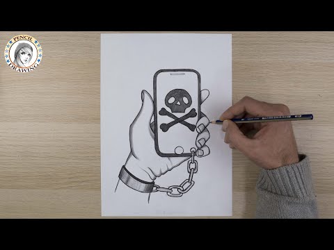 A Drawing About The A Smartphone Arts Academy HD رسم رسم عن مخاطر الهاتف الذكي Draw Dessin 