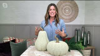 Home Reflections Resin Wicker Pumpkin or Gourd on QVC