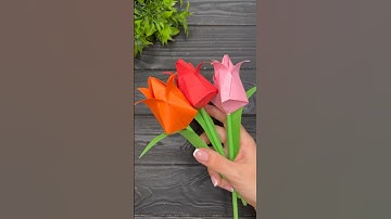 How to make Paper Tulip Origami Easy Gift Mother’s Day